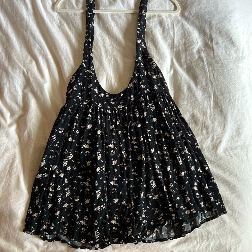 Free people floral dress low top womens black white
